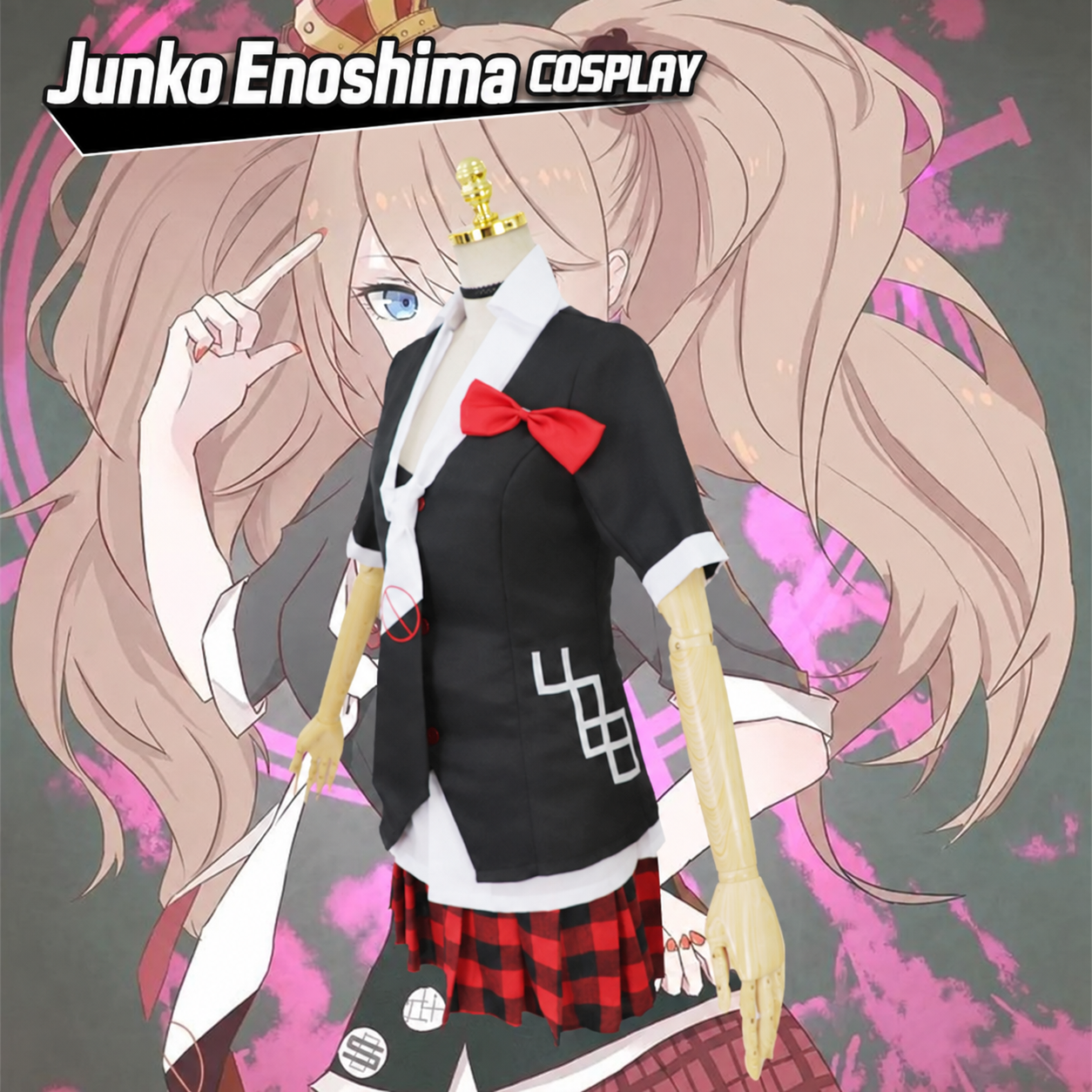 Danganronpa Junko Enoshima Bubbles Cosplay Costume - Image 2