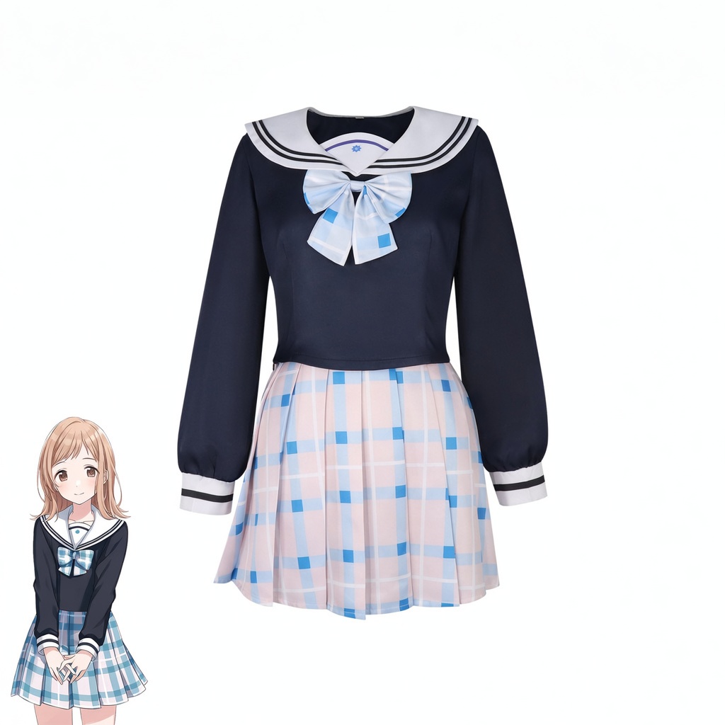 The Idolmaster Shiny Colors Mano Sakuragi JK Uniform Cosplay Costume
