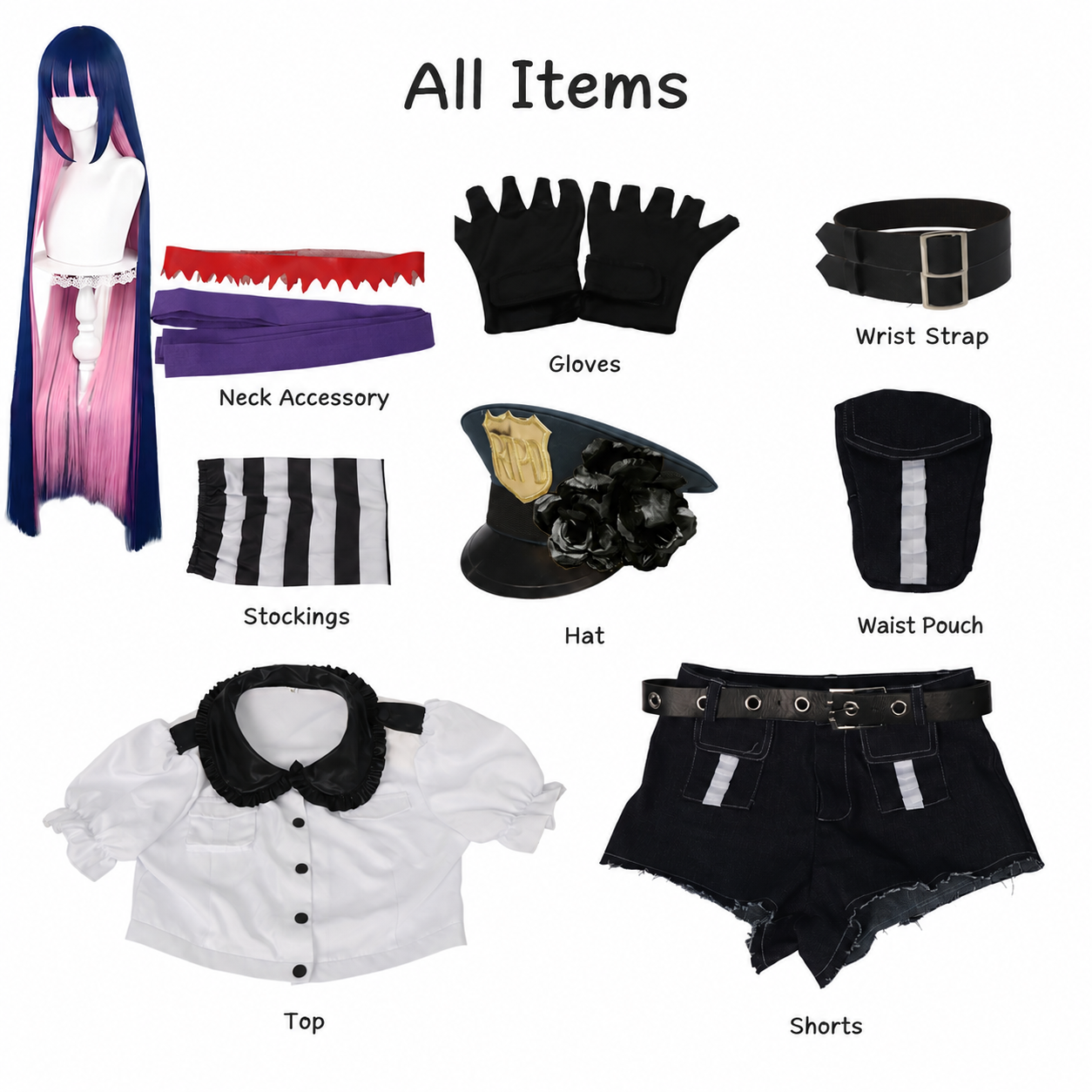 Panty & Stocking Panty Stocking Officer Uniform Cosplay Costume - Image 10