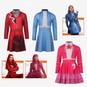 Descendants Pink Red Blue Dress Cosplay Costume