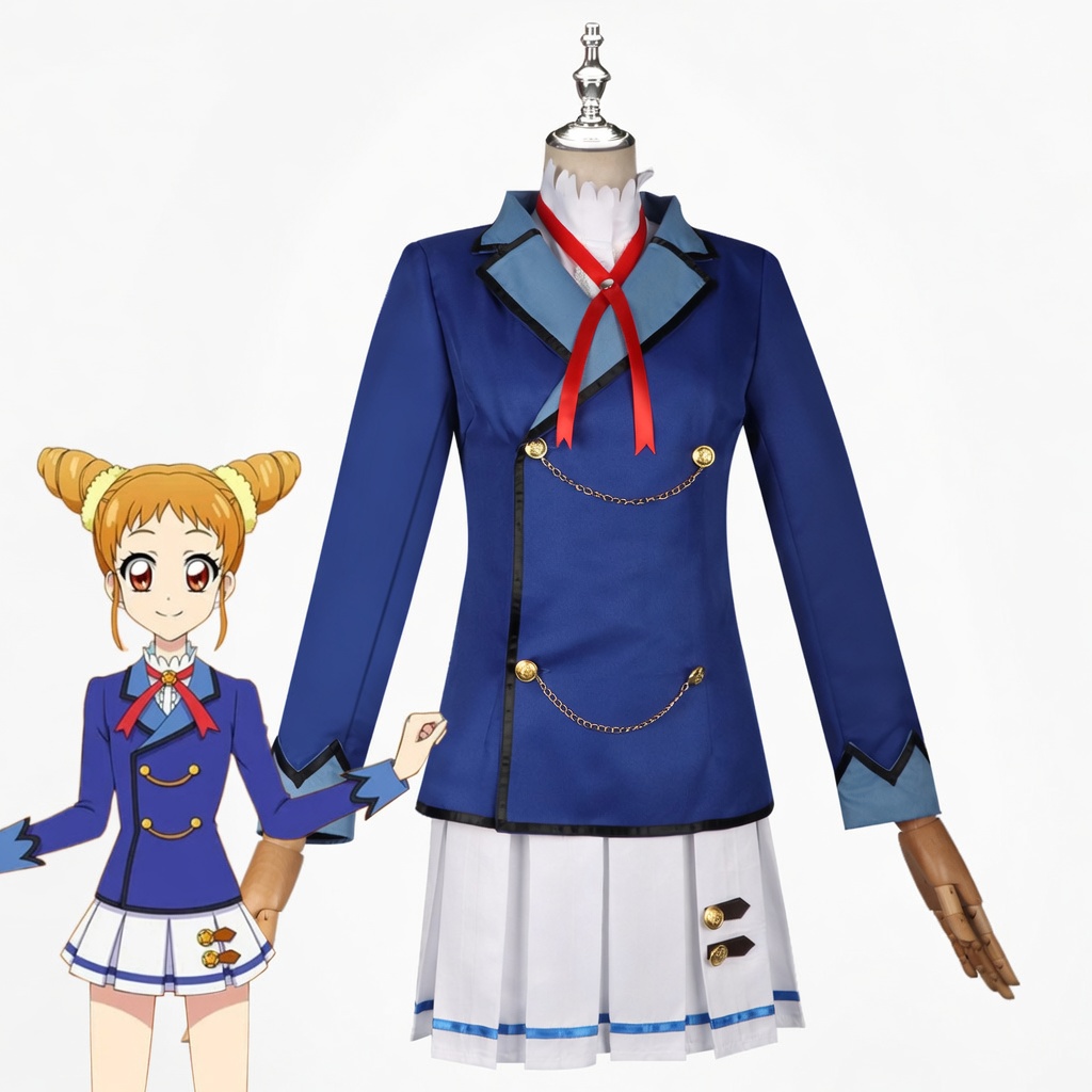 Aikatsu! Ichigo Hoshimiya Aoi Kiriya Ran Shibuki School Uniform Cosplay Costume