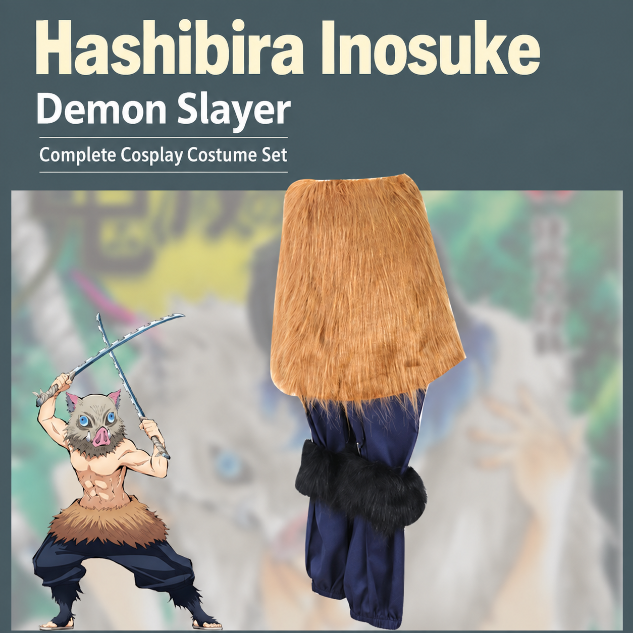 Demon Slayer Inosuke Hashibira Cosplay Costume - Image 2