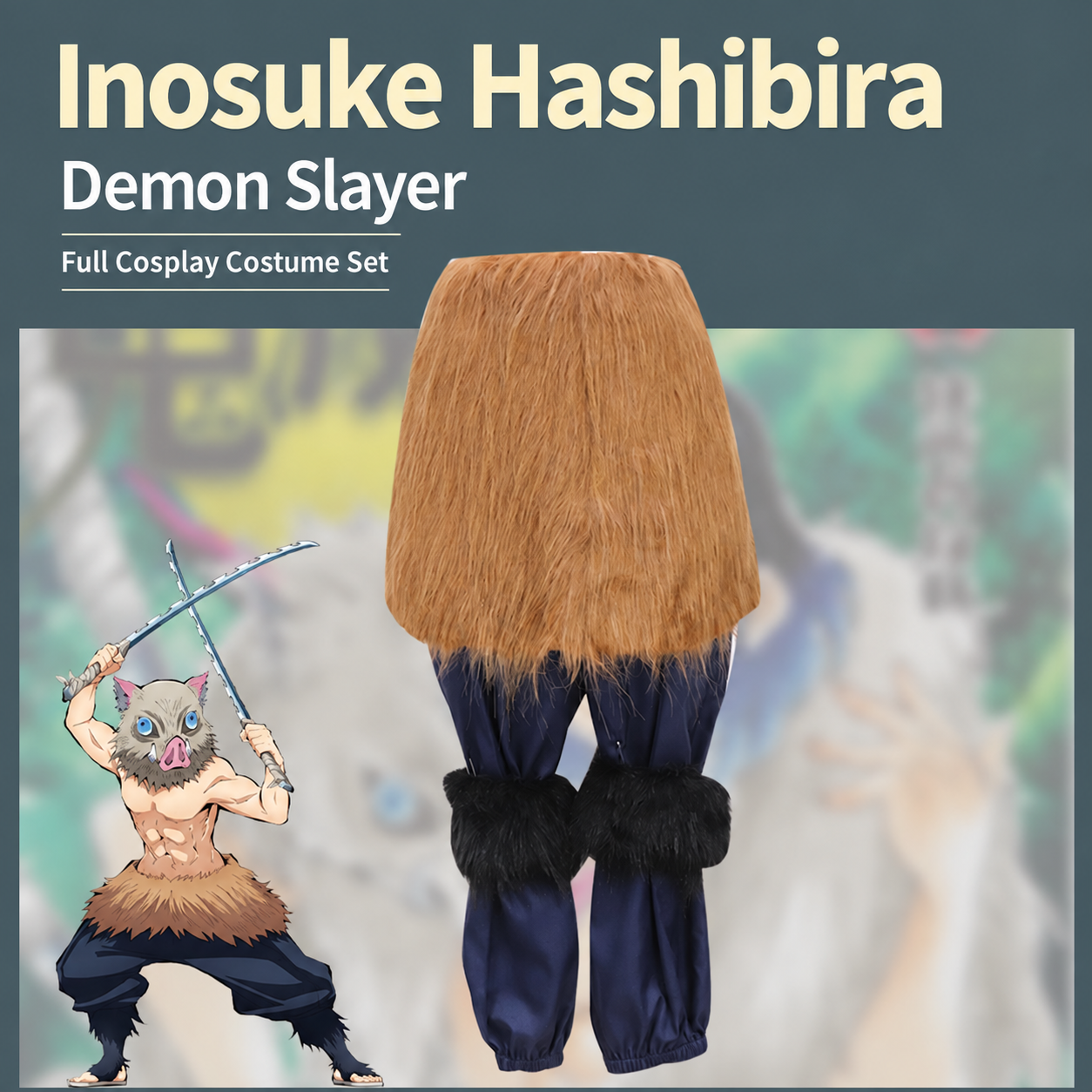 Demon Slayer Inosuke Hashibira Cosplay Costume - Image 3