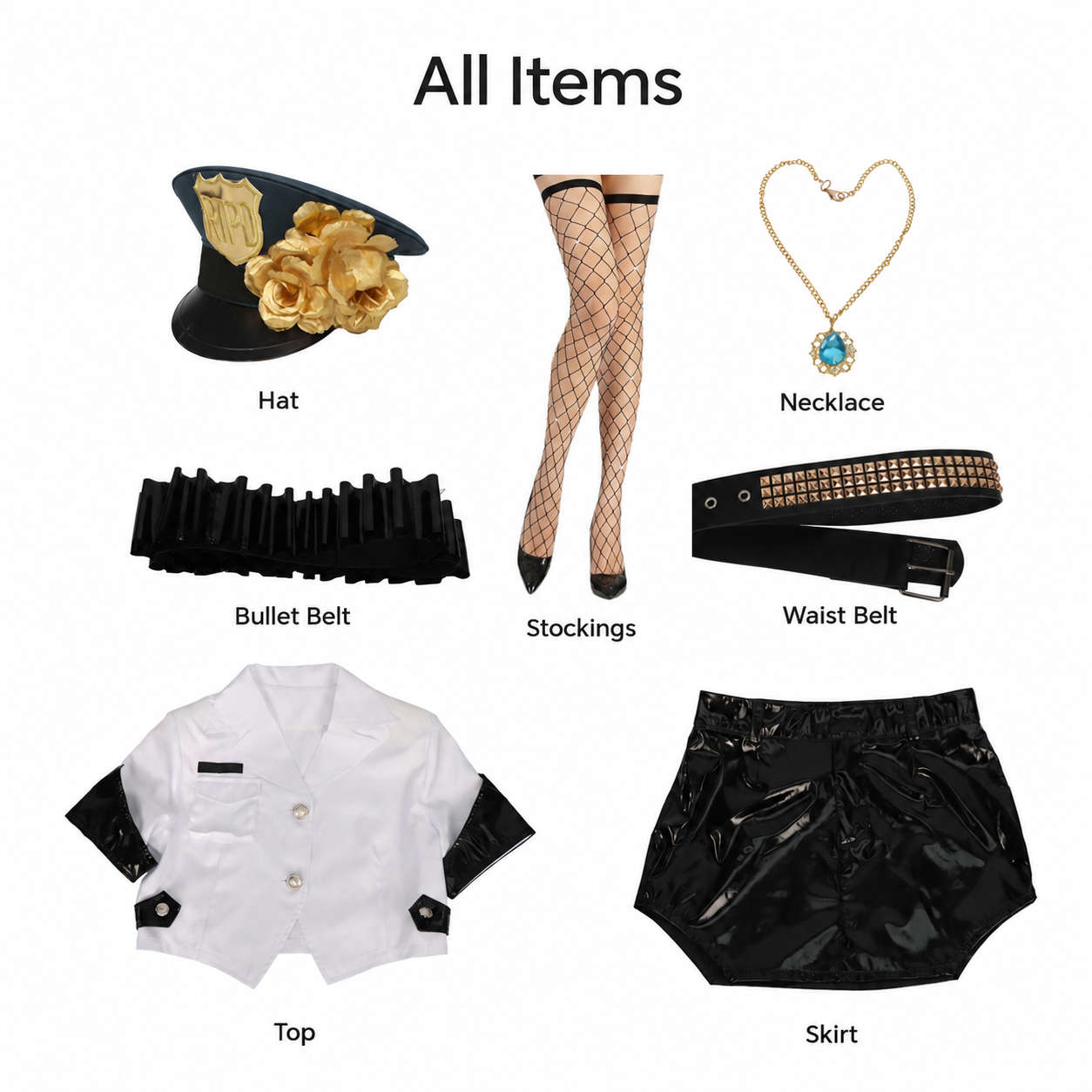 Panty & Stocking Panty Stocking Officer Uniform Cosplay Costume - Image 6