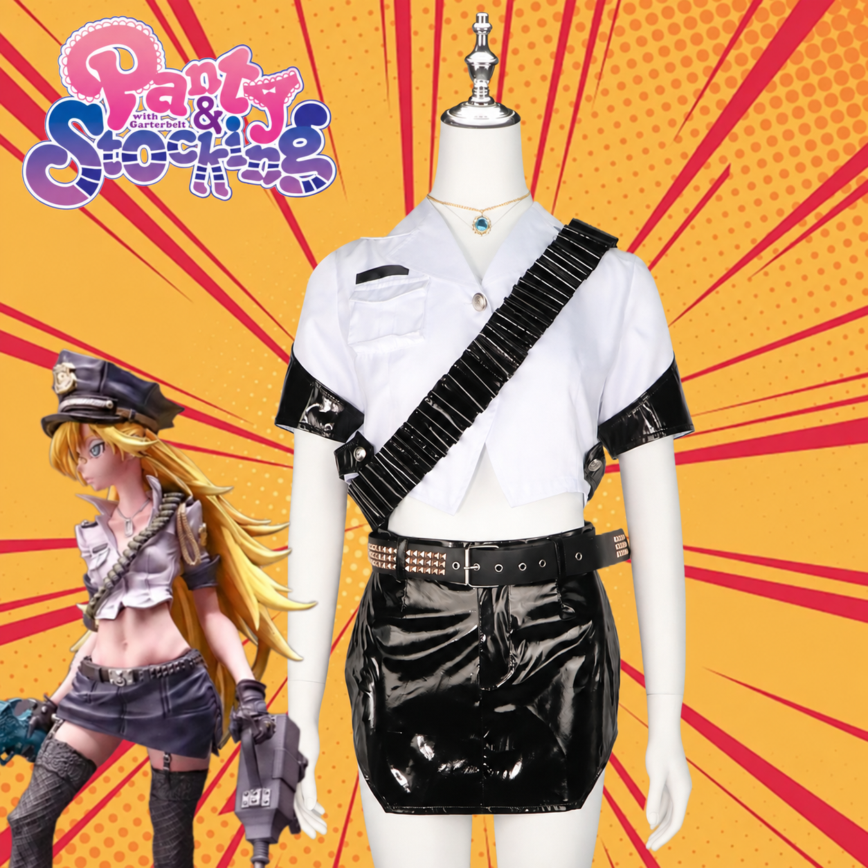 Panty & Stocking Panty Stocking Officer Uniform Cosplay Costume - Image 4