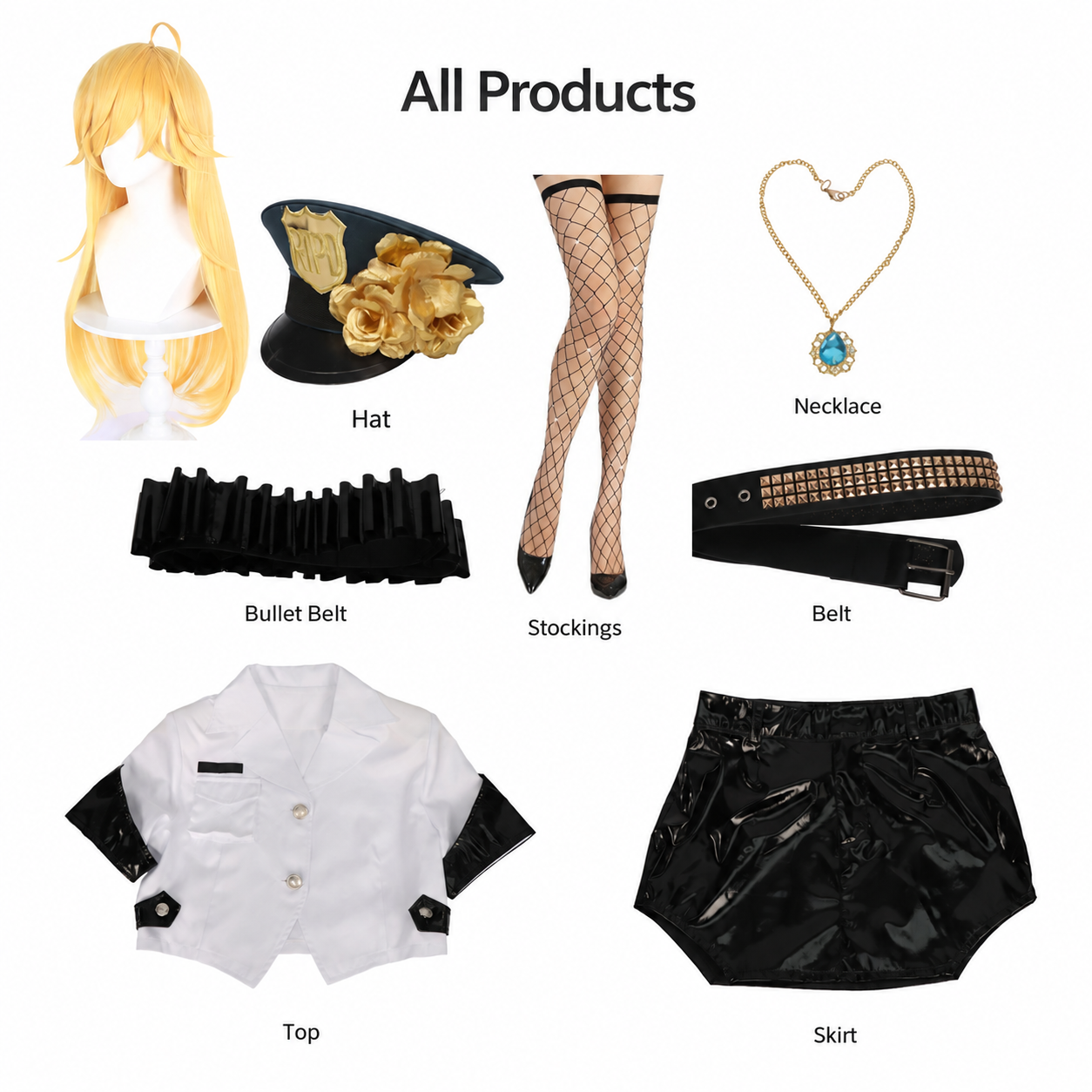 Panty & Stocking Panty Stocking Officer Uniform Cosplay Costume - Image 9