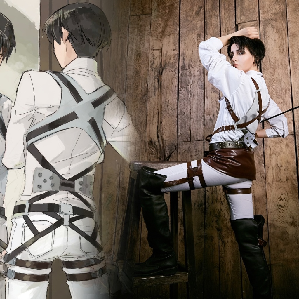 Attack on Titan Eren Yeager Mikasa Ackerman Levi Ackerman Cosplay Costume