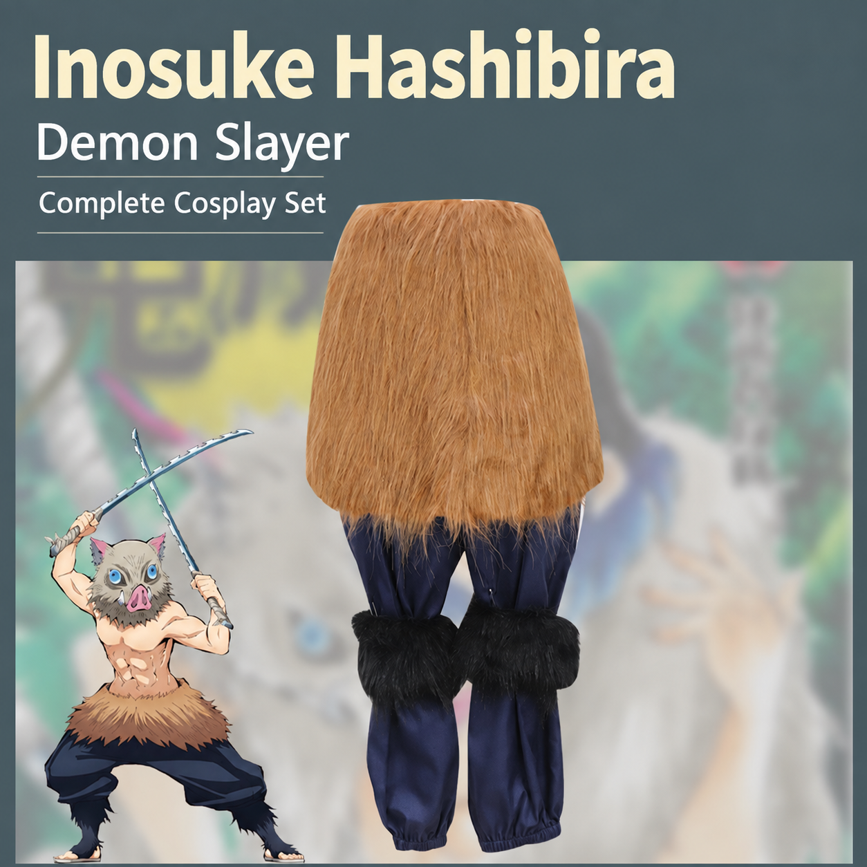 Demon Slayer Inosuke Hashibira Cosplay Costume - Image 6