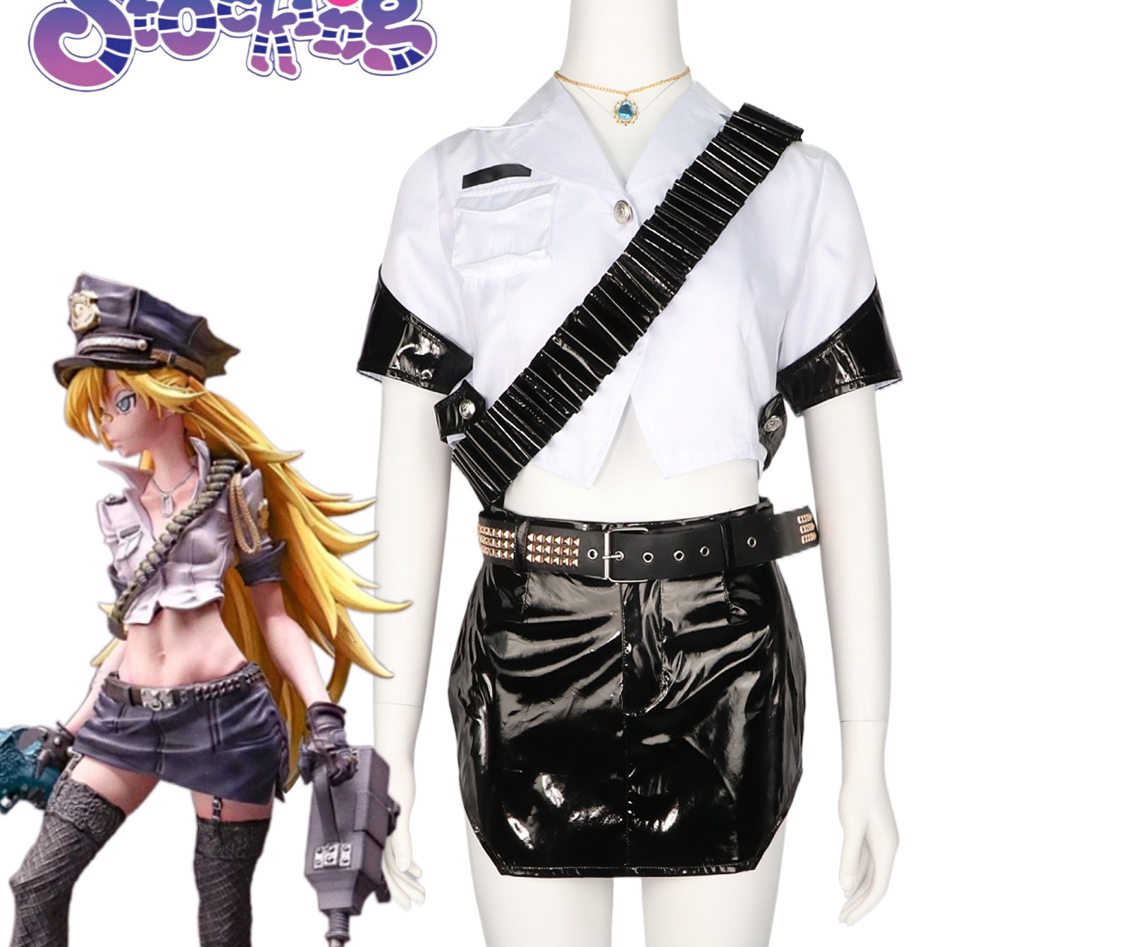 Panty & Stocking Panty Stocking Officer Uniform Cosplay Costume - Image 15