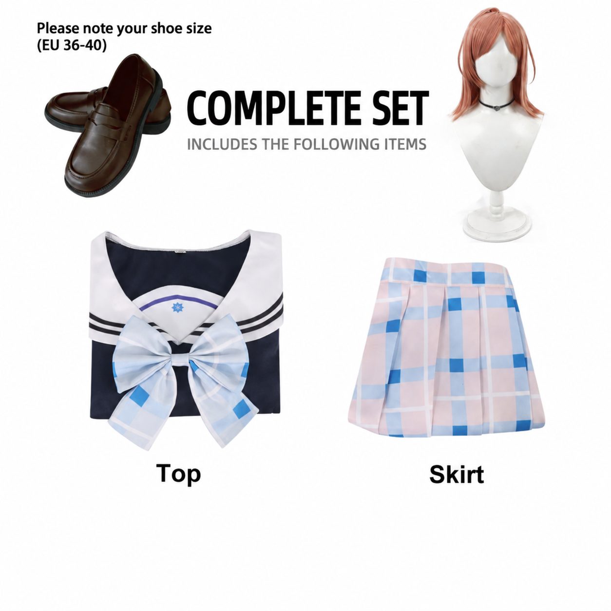 The Idolmaster Shiny Colors Mano Sakuragi JK Uniform Cosplay Costume - Image 10