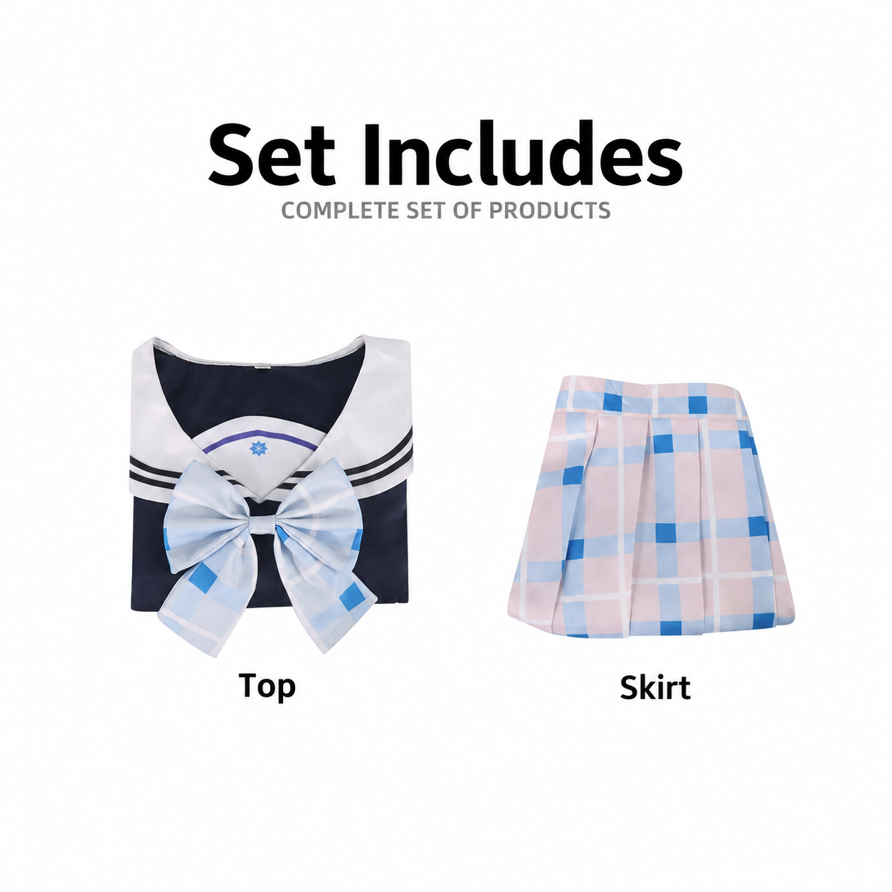 The Idolmaster Shiny Colors Mano Sakuragi JK Uniform Cosplay Costume - Image 6
