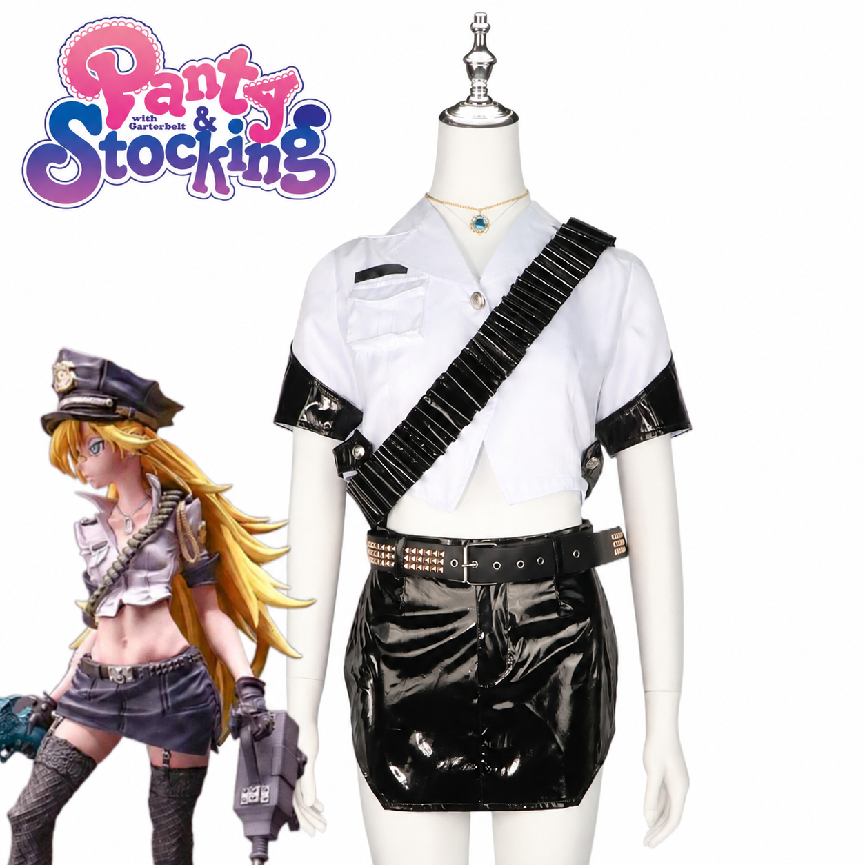 Panty & Stocking Panty Stocking Officer Uniform Cosplay Costume - Image 2